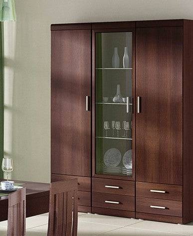 Imperial Tall 1 Door 2 Drawer Narrow Cabinet In Dark Mahogany Melamine - Price Crash Furniture