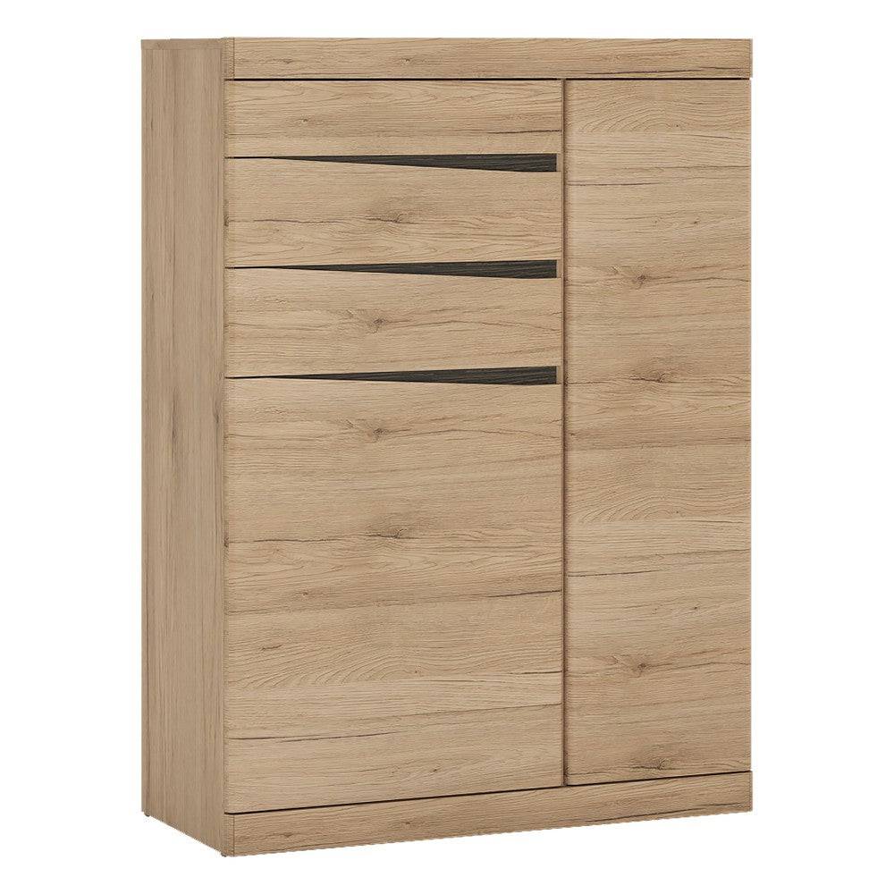 Kensington 2 Door 3 Drawer Cabinet in Oak - Price Crash Furniture