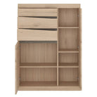 Kensington 2 Door 3 Drawer Cabinet in Oak - Price Crash Furniture