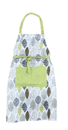 Kitchen Apron With Contemporary Green Leaf Print Design - Price Crash Furniture