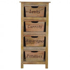 Kitchen Vegetable Rack with 4 Wooden Baskets - Price Crash Furniture