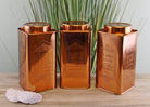 Large Metal Copper Coloured Tea, Coffee & Sugar Storage Tins - Price Crash Furniture