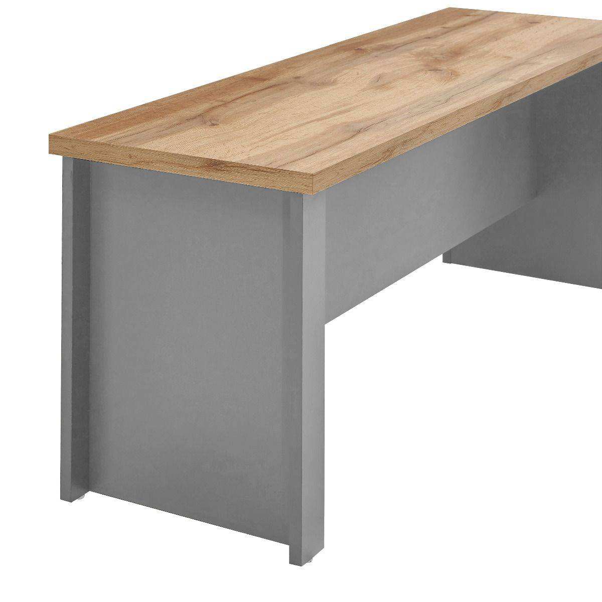 Lisbon 3 piece grey dining set: 120cm table, 2 benches - Price Crash Furniture
