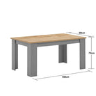 Lisbon 3 piece dining set: 150cm table, 2 benches Grey - Price Crash Furniture