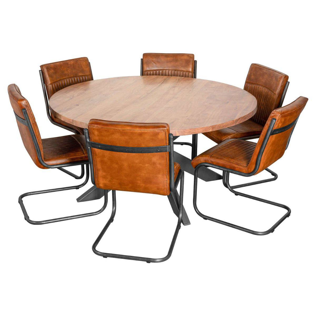 Live Edge Collection Large Round Dining Table - Price Crash Furniture