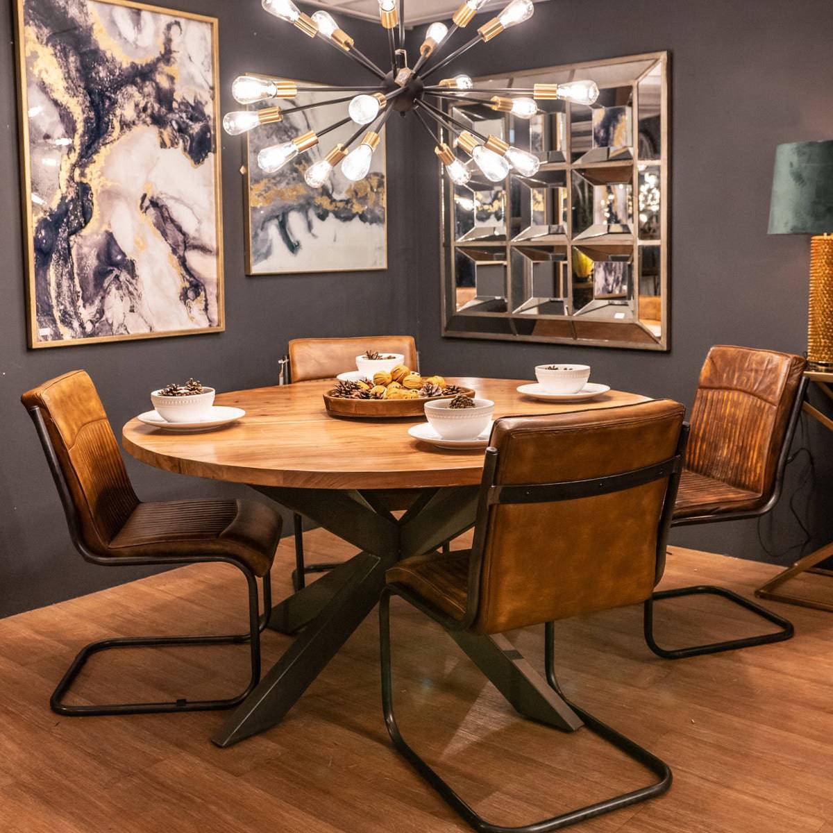 Live Edge Collection Large Round Dining Table - Price Crash Furniture