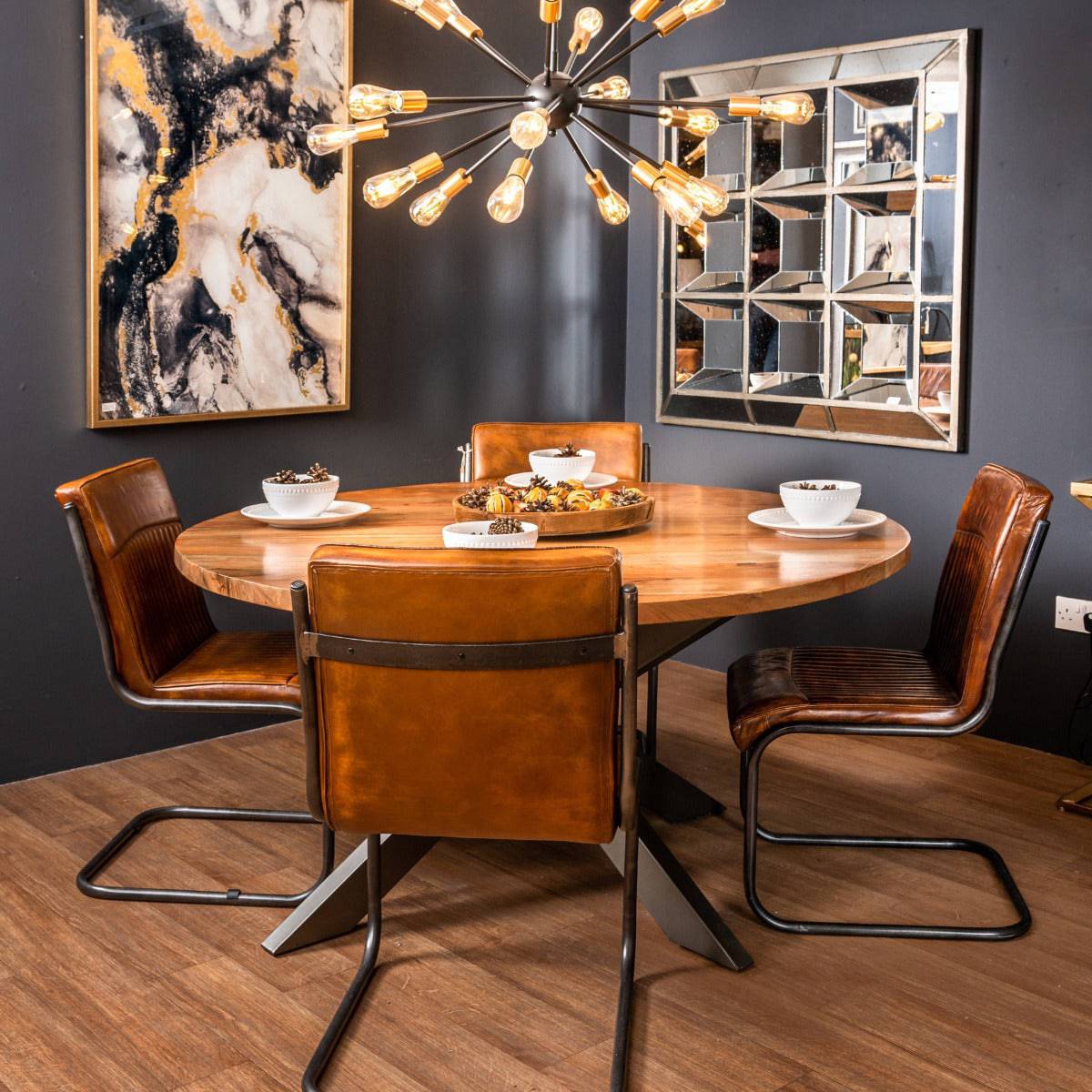 Live Edge Collection Large Round Dining Table - Price Crash Furniture