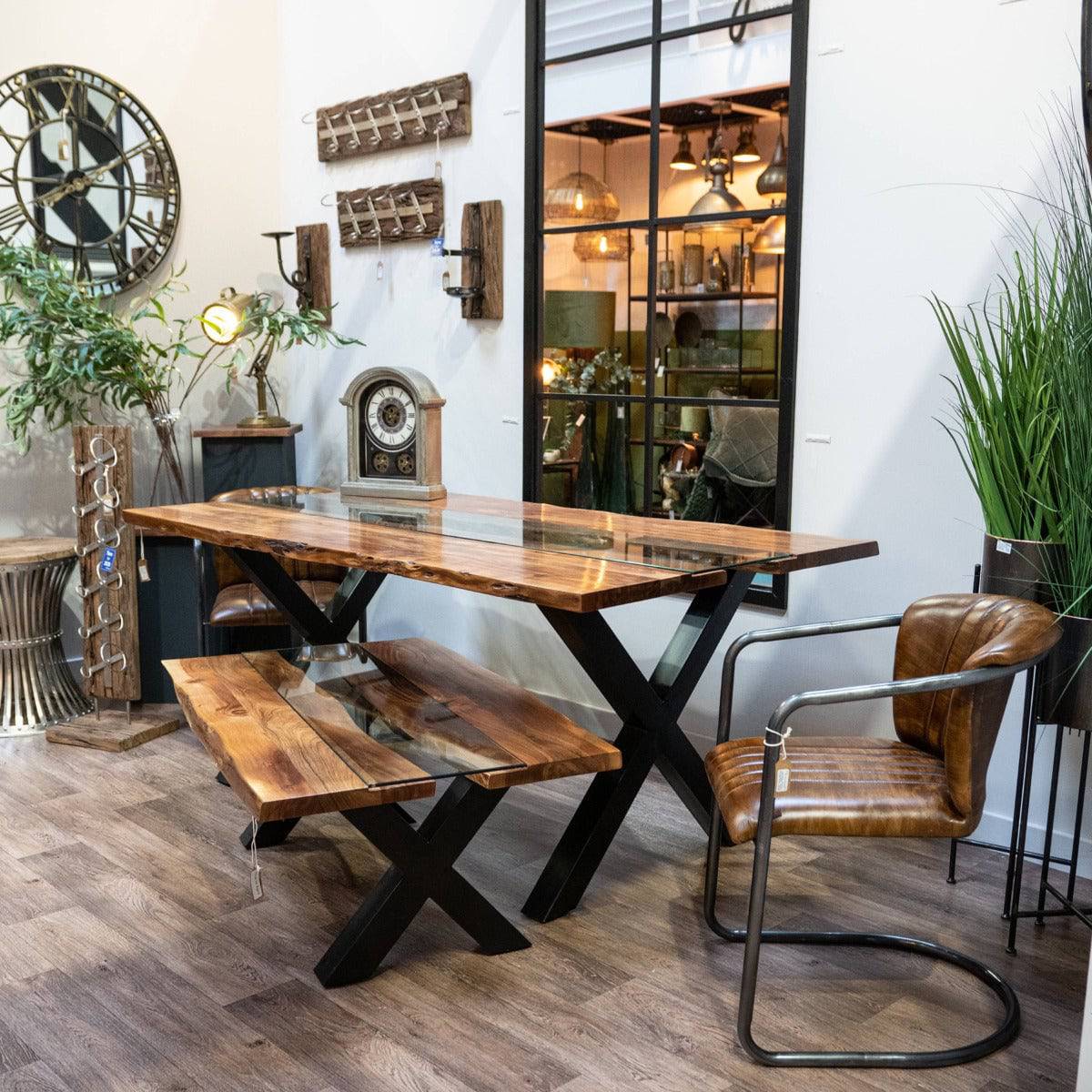 Live Edge Collection River Dining Table - Price Crash Furniture