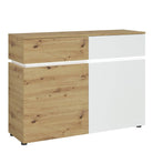 Luci 6 Door Tall Cabinet Sideboard (including LED lighting) in Platinum and Oak - Price Crash Furniture