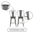 Luxor Pair of 24in Metal Counter Stools in Antique Gun Metal by Dorel - Price Crash Furniture