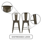 Luxor Pair of 24in Metal Counter Stools in Bronze by Dorel - Price Crash Furniture