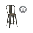 Luxor Pair of 24in Metal Counter Stools in Copper by Dorel - Price Crash Furniture