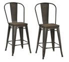 Luxor Pair of 24in Metal Counter Stools in Copper by Dorel - Price Crash Furniture