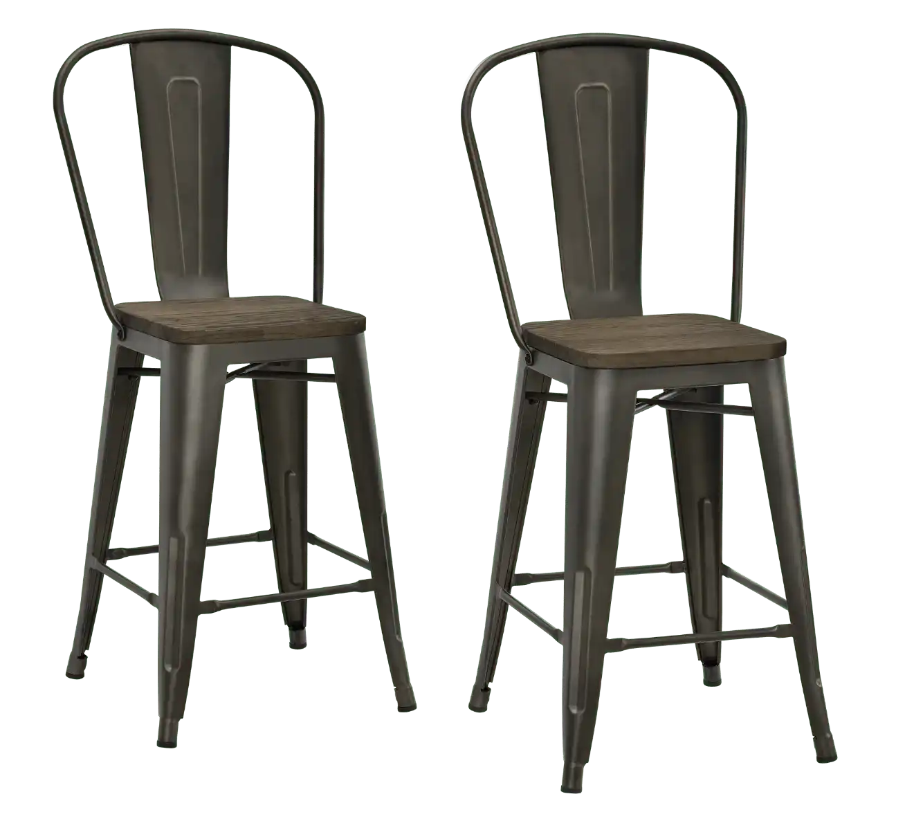 Luxor Pair of 24in Metal Counter Stools in Copper by Dorel - Price Crash Furniture