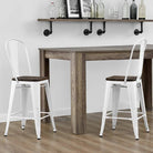 Luxor Pair of 24in Metal Counter Stools in Silver by Dorel - Price Crash Furniture