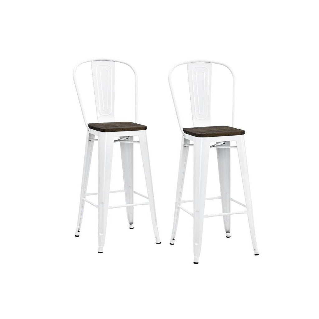 Luxor Pair of 24in Metal Counter Stools in Silver by Dorel - Price Crash Furniture