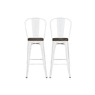 Luxor Pair of 24in Metal Counter Stools in Silver by Dorel - Price Crash Furniture