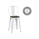 Luxor Pair of 24in Metal Counter Stools in Silver by Dorel - Price Crash Furniture