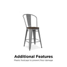 Luxor Pair of 24in Metal Counter Stools in White by Dorel - Price Crash Furniture