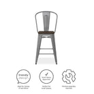 Luxor Pair of 24in Metal Counter Stools in White by Dorel - Price Crash Furniture