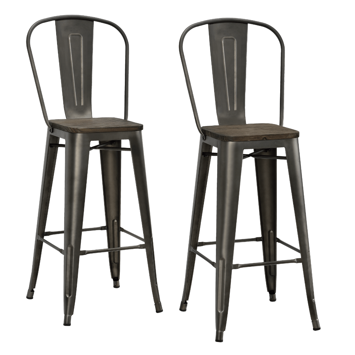 Luxor Pair of 30in Metal Bar Stools in Copper by Dorel - Price Crash Furniture