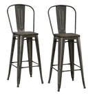 Luxor Pair of 30in Metal Bar Stools in Copper by Dorel - Price Crash Furniture