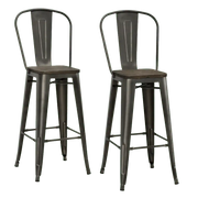 Luxor Pair of 30in Metal Bar Stools in Copper by Dorel - Price Crash Furniture
