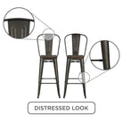 Luxor Pair of 30in Metal Bar Stools in Copper by Dorel - Price Crash Furniture