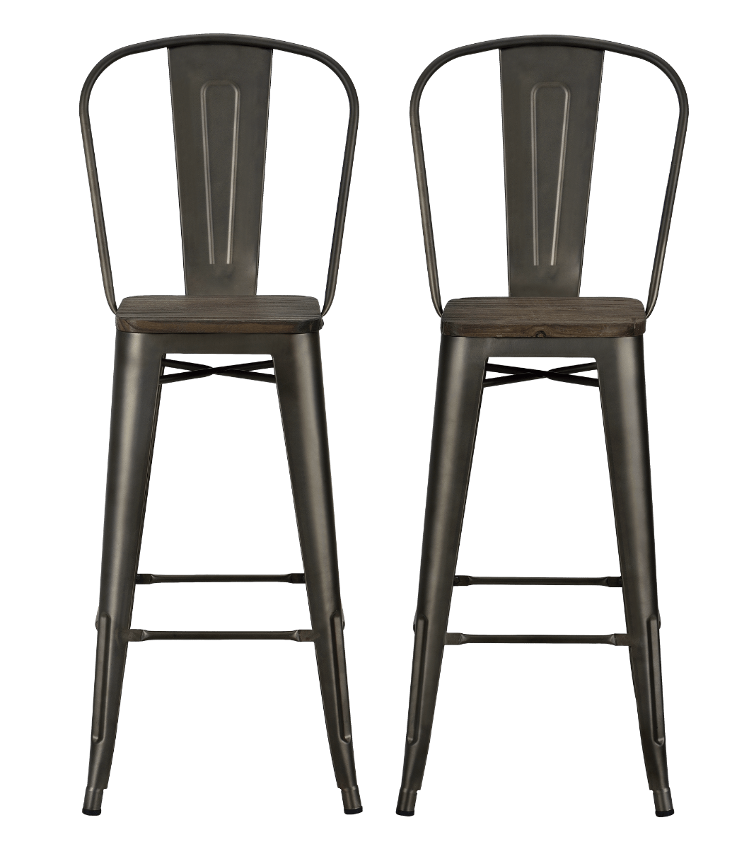 Luxor Pair of 30in Metal Bar Stools in Copper by Dorel - Price Crash Furniture