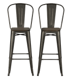 Luxor Pair of 30in Metal Bar Stools in Copper by Dorel - Price Crash Furniture