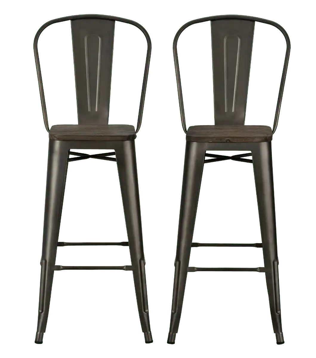 Luxor Pair of 30in Metal Bar Stools in Copper by Dorel - Price Crash Furniture