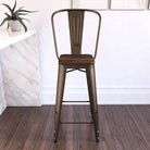 Luxor Pair of 30in Metal Bar Stools in Copper by Dorel - Price Crash Furniture