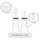 Luxor Pair of 30in Metal Bar Stools in White by Dorel - Price Crash Furniture