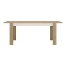 Lyon Extending Large Dining Table 160/200 cm In Riviera Oak / White High Gloss - Price Crash Furniture