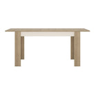 Lyon Extending Medium Dining Table 140/180 cm In Riviera Oak / White High Gloss - Price Crash Furniture