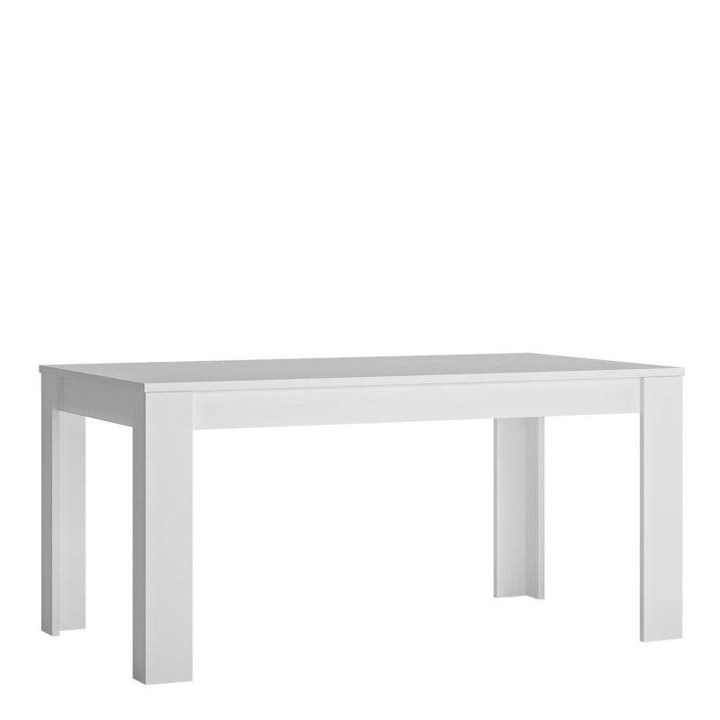 Lyon Large Extending Dining Table 160/200 cm in White High Gloss - Price Crash Furniture