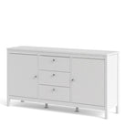 Madrid Large Wide Sideboard Buffet Unit 2 Doors + 3 Drawers in White - Price Crash Furniture