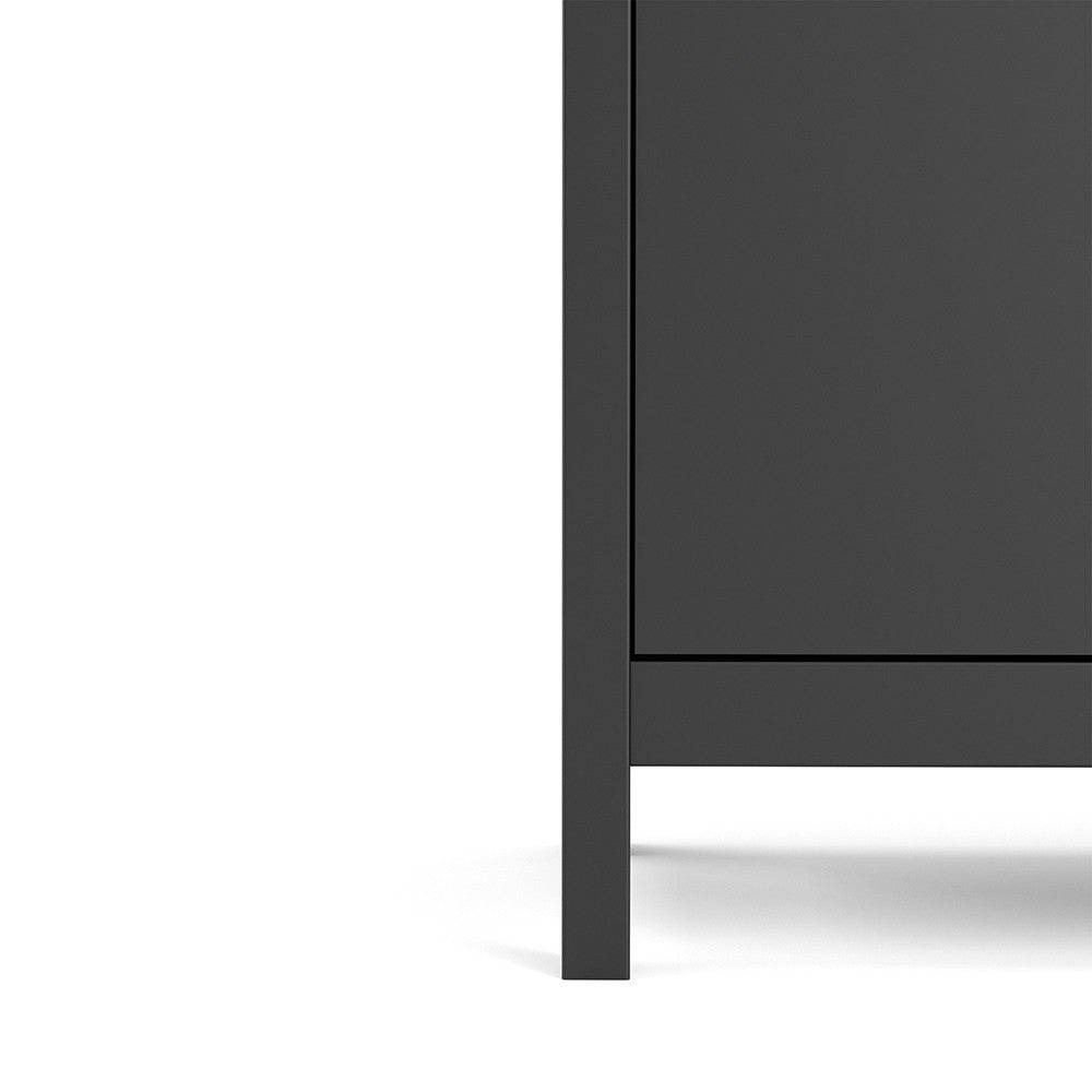 Madrid Small Compact Sideboard Buffet Unit 2 Doors + 1 Drawer in Black - Price Crash Furniture