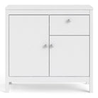 Madrid Small Compact Sideboard Buffet Unit 2 Doors + 1 Drawer in White - Price Crash Furniture