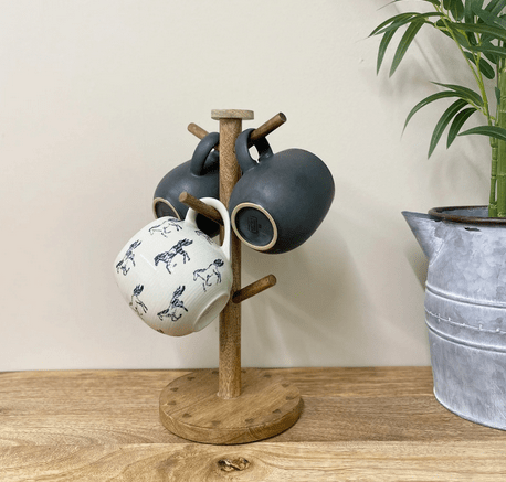 Mango Wood Heart Mug Tree - Price Crash Furniture