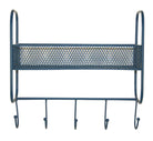 Mesh Wall Shelf With 5 Hooks Blue - Price Crash Furniture