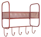 Mesh Wall Shelf With 5 Hooks Red - Price Crash Furniture