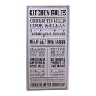 Metal, Wall Hanging Kitchen Rules Plaque, 60x30cm - Price Crash Furniture