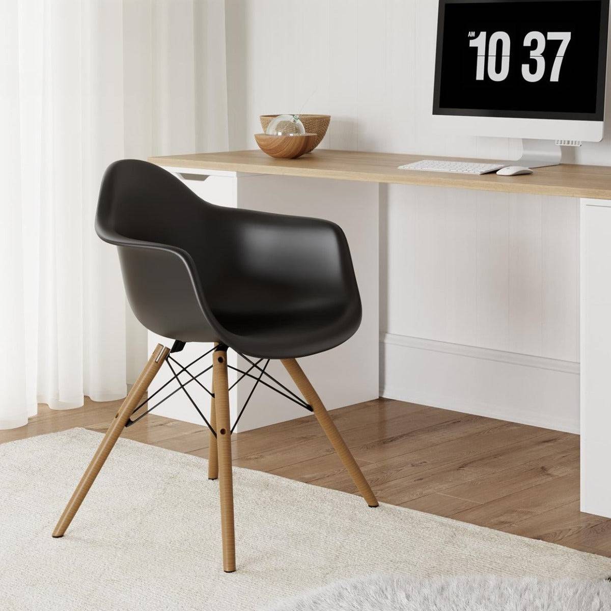 Mid-Century Modern Single Moulded Armchair in Black by Dorel - Price Crash Furniture