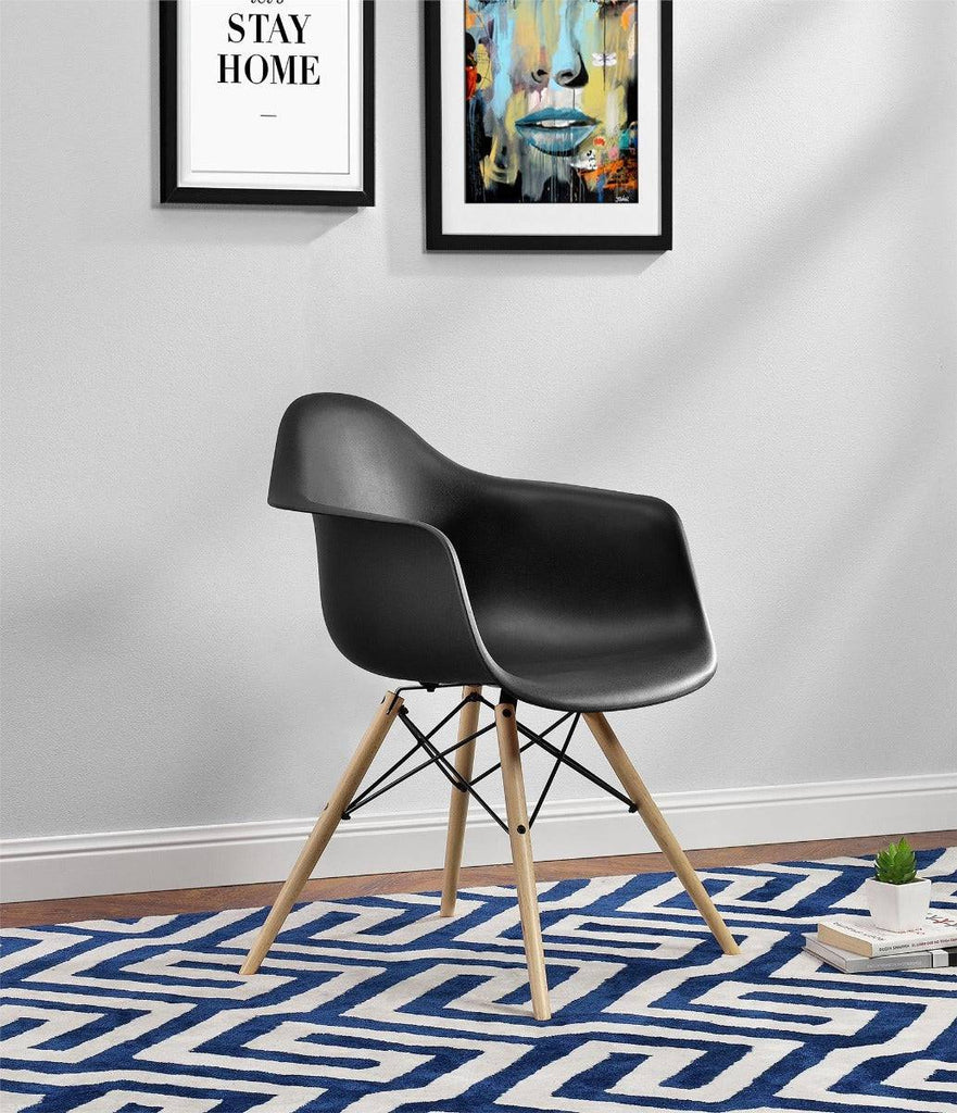 Mid-Century Modern Single Moulded Armchair in Black by Dorel - Price Crash Furniture