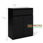 Naia Sideboard - 1 Drawer 2 Doors in Black Matt - Price Crash Furniture