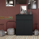 Naia Sideboard - 1 Drawer 2 Doors in Black Matt - Price Crash Furniture