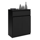 Naia Sideboard - 1 Drawer 2 Doors in Black Matt - Price Crash Furniture