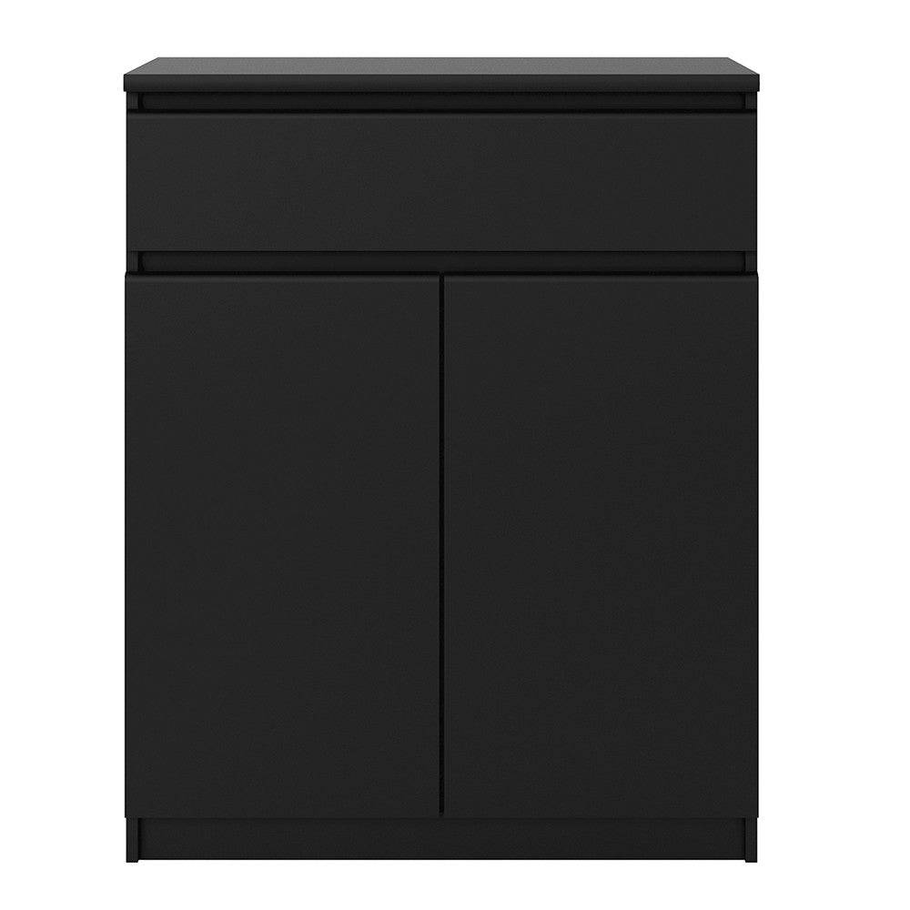 Naia Sideboard - 1 Drawer 2 Doors in Black Matt - Price Crash Furniture