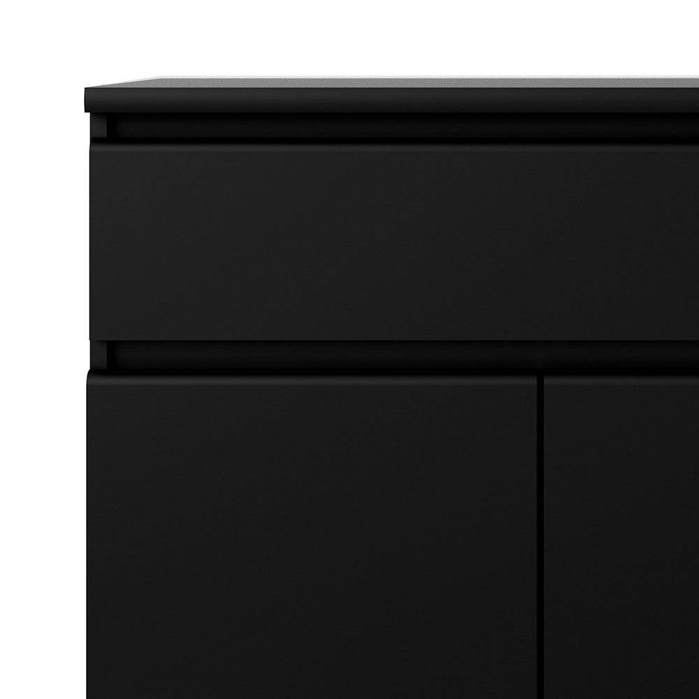 Naia Sideboard - 1 Drawer 2 Doors in Black Matt - Price Crash Furniture